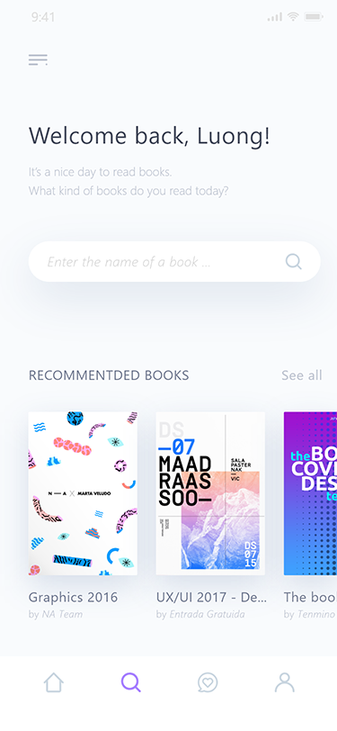 Sample app interface
